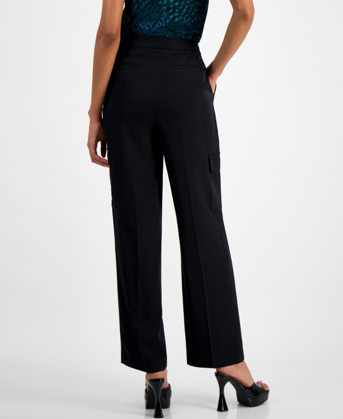 Bar Iii Women's High-Rise Cargo-Pocket Pants, Created for Macy's