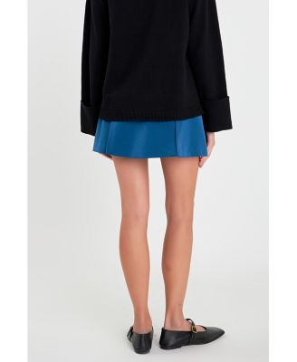 Women's Satin Single Pleat Skort