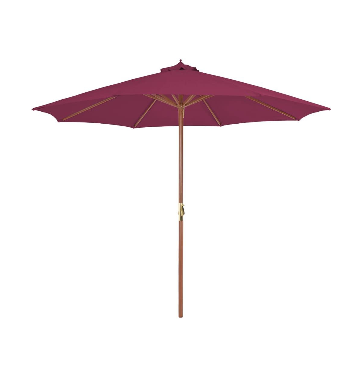 Outdoor Parasol with Wooden Pole 118.1" Bordeaux Red - Red