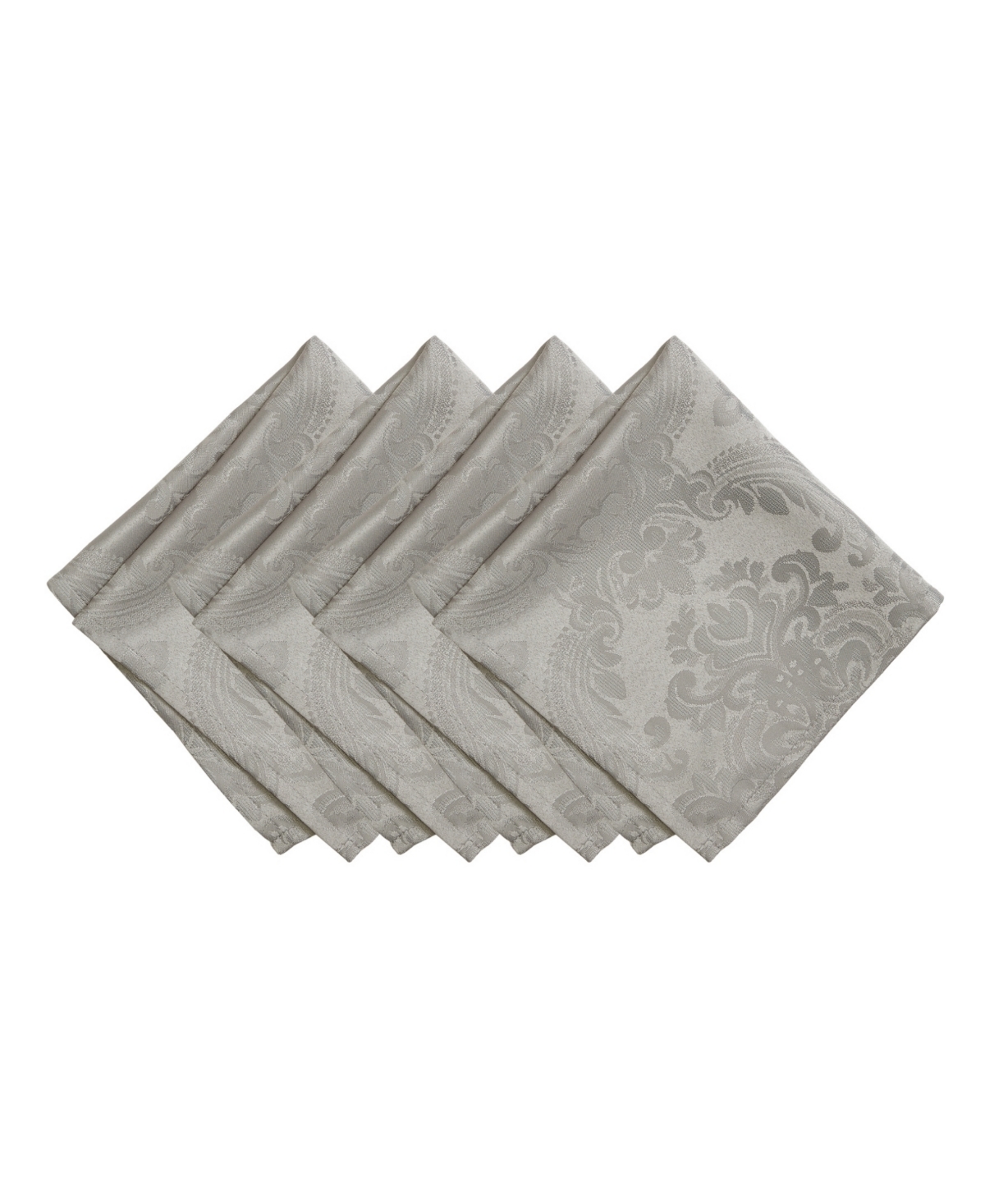 Elrene Caiden Elegance Damask Napkin, Set Of 4 In Silver