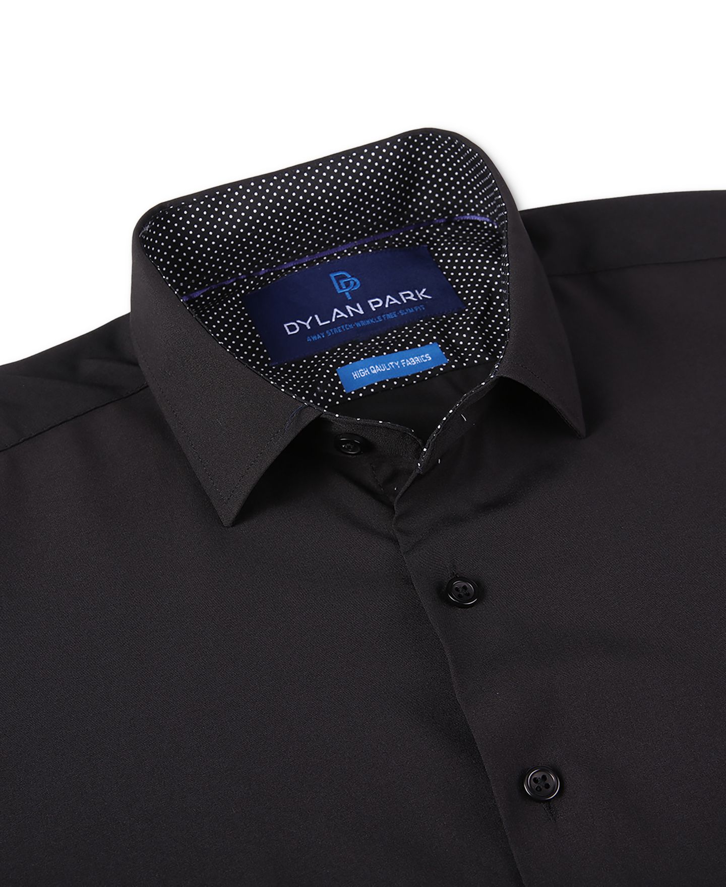 Мужская рубашка Dylan Park Geometric Performance Stretch Button Down Dress Shirt, цвет: Чёрный — фото 2
