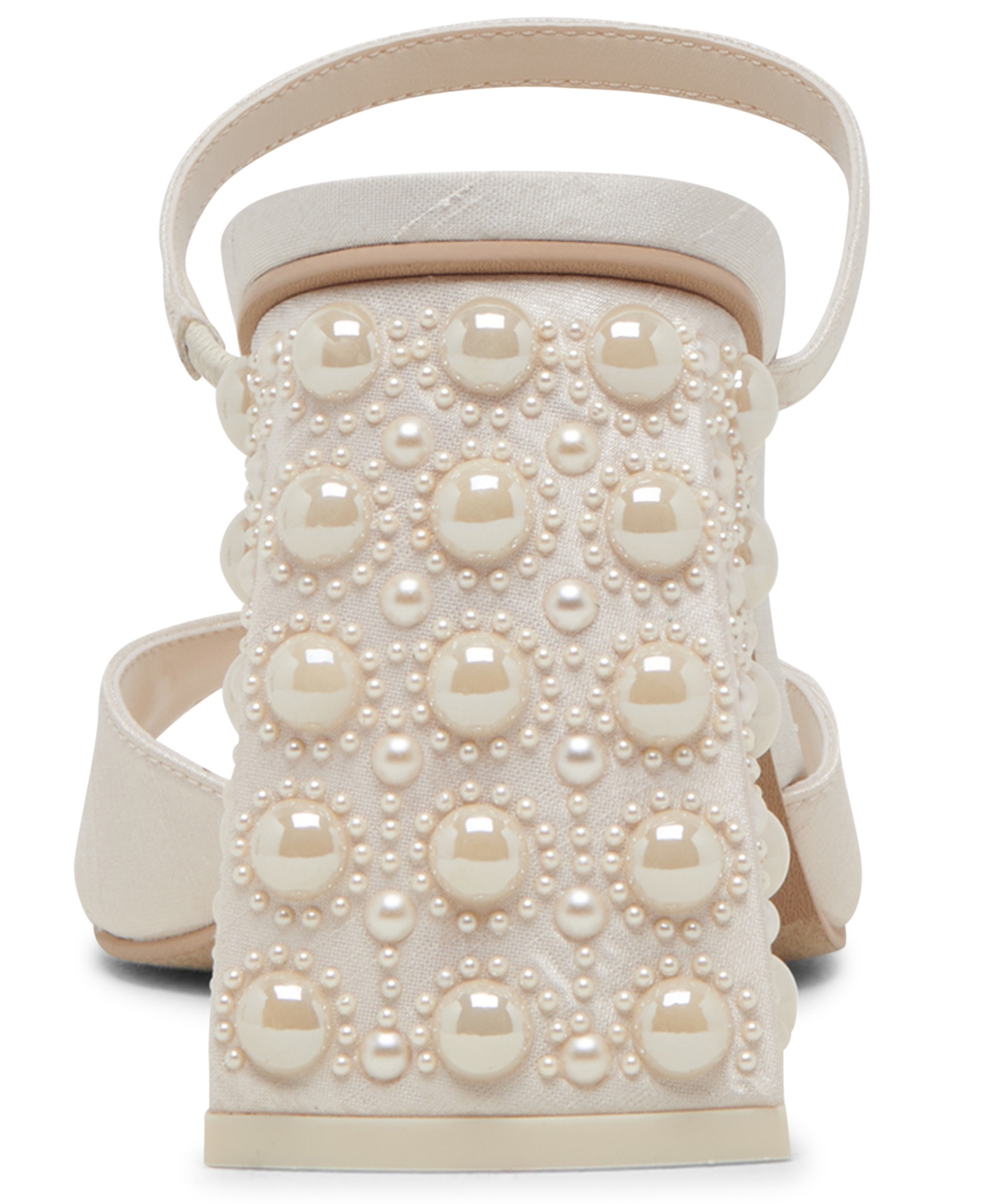 Dolce Vita Jemmy Imitation Pearl Slide Sandal In Vanilla Silk
