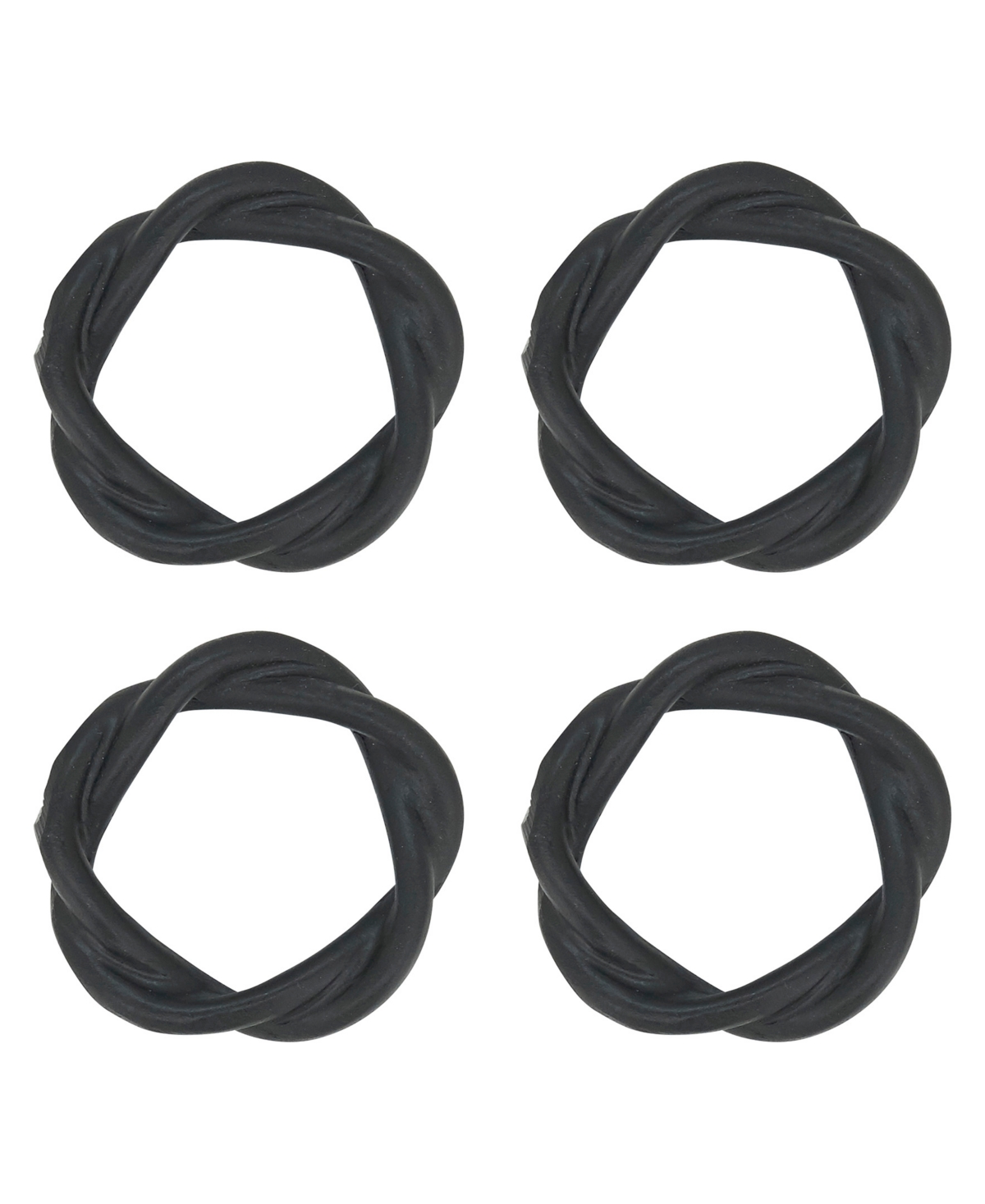 Saro Lifestyle Twisted Resin Napkin Ring Set Of 4,set In Black