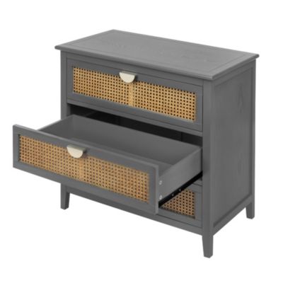 3-Drawer Rattan Cabinet