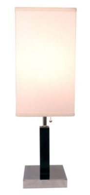 26" H Brown Square Wooden Table Lamp (1 Piece) (0.92/5.55)