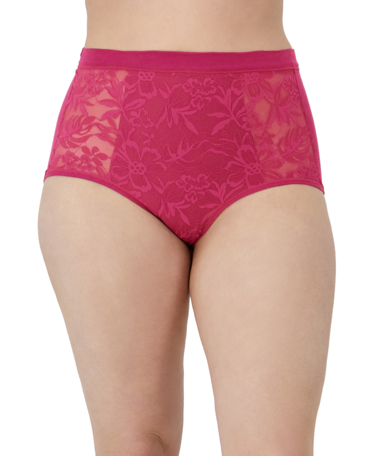 Women's Breathe Lace High-Rise Brief Underwear Dfclbf - Midnight Rouge