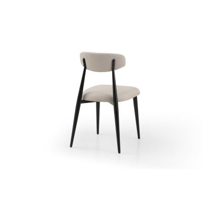 Modern Upholstered Curved Dining Chairs, Set of 2