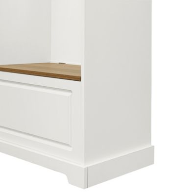  White Hall Tree with Bench and Shoe Cabinet