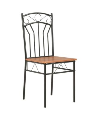 Dining Chair Set of 4 Brown and black MDF and Steel Standard