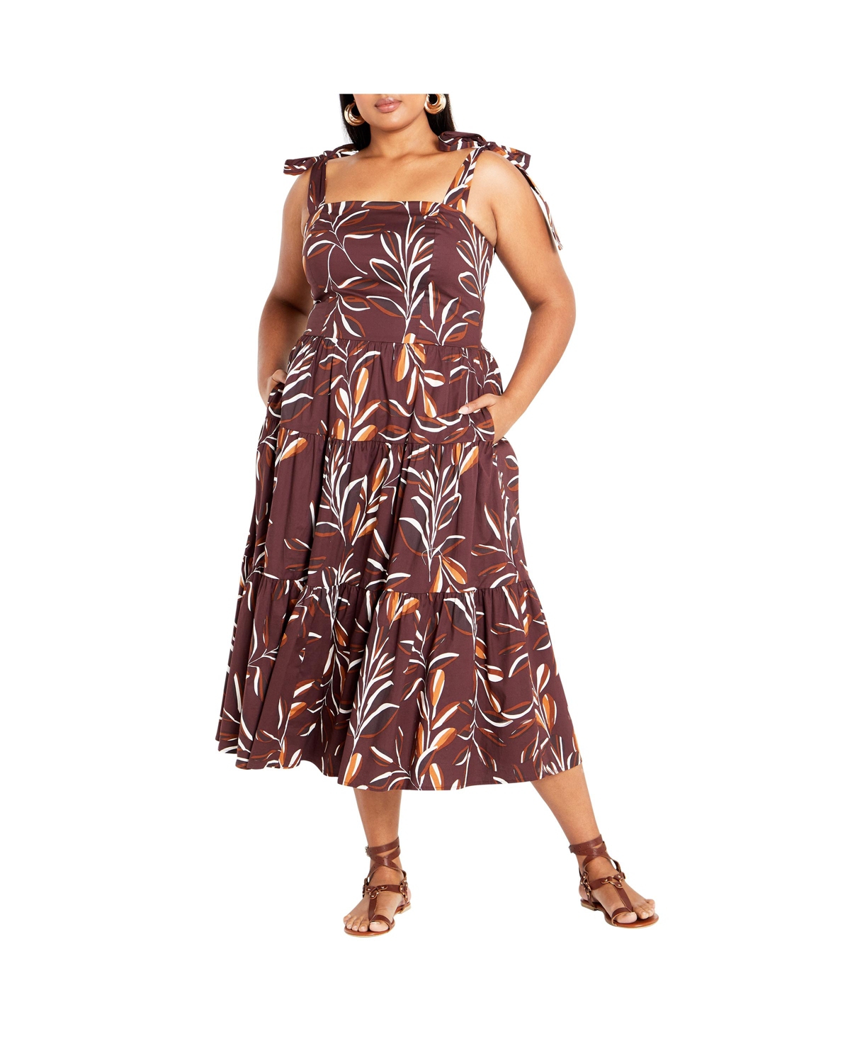 Plus Size Corrine Print Maxi Dress - Sol leaf