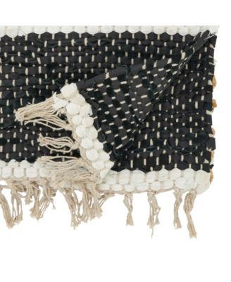 Boho Leather Chindi Fringed Table Runner, 16"x72"