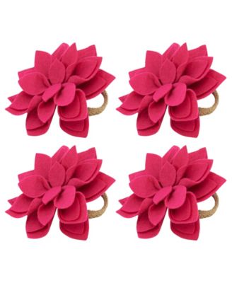Felt Blossom Napkin Ring, Set of 4