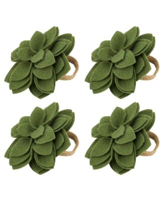 Felt Blossom Napkin Ring, Set of 4