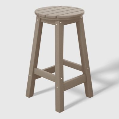 24" HDPE Outdoor Patio Round Counter Height Bar Stool