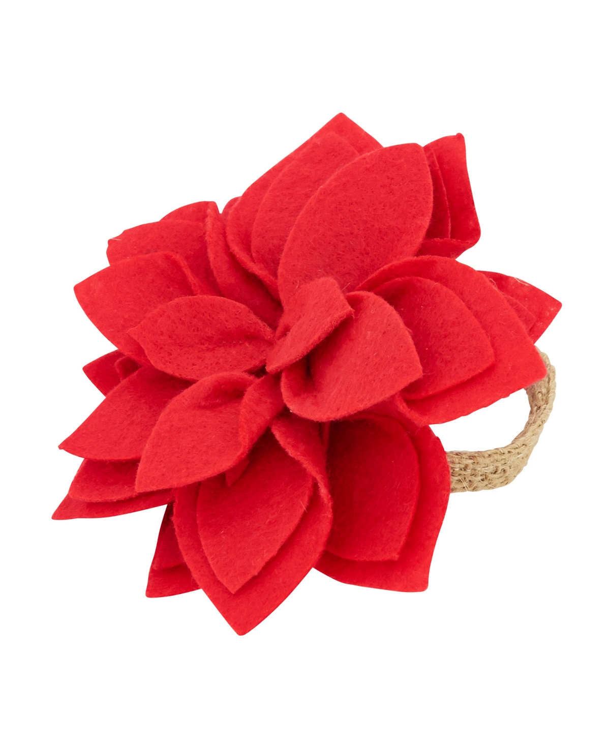 Saro Lifestyle Felt Blossom Napkin Ring Set Of 4,set In Aqua