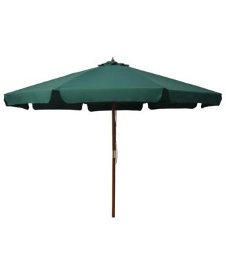 Garden Parasol with Wooden Pole 129.9" Green