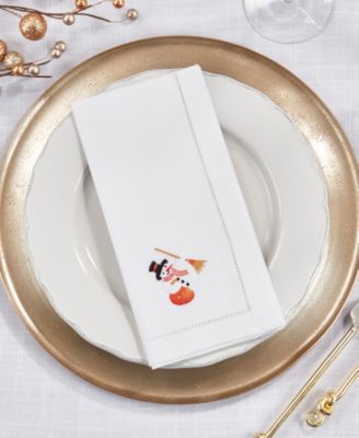 Frosty Embroidered Snowman Napkin Set of 6, 20"x20"