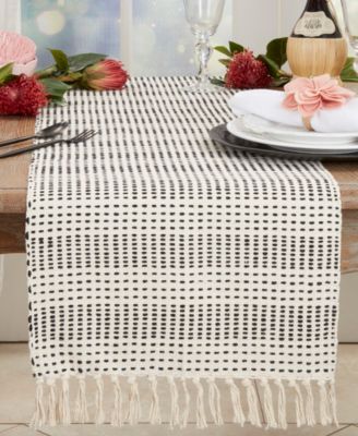 Contemporary Dash Stripe Table Runner, 16"x72"