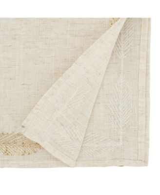 Intricate Leaf Pattern Embroidered Table Runner, 16"x54"