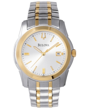 Bulova Men's Two Tone Stainless Steel Bracelet Watch 40mm 98H18