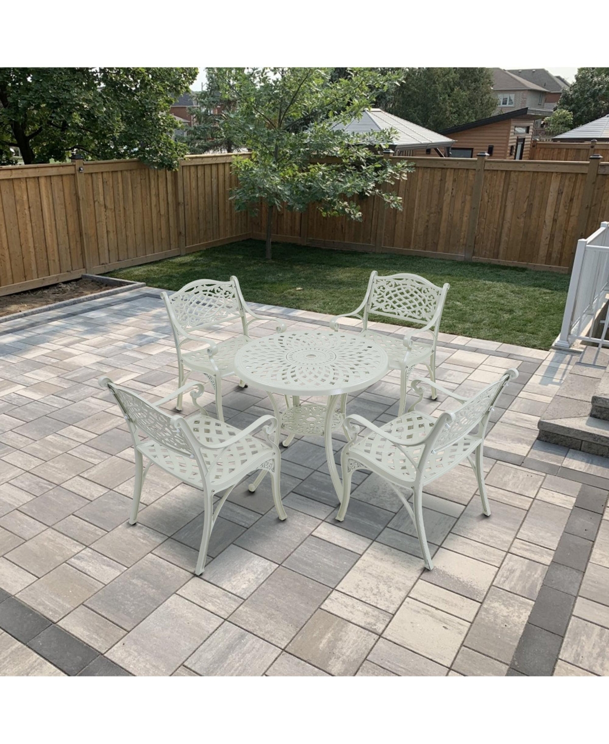 Mondawe 5-Pieces Back Cast Aluminum Patio Dining Seating Set Ourdoor Seating Set for Patio