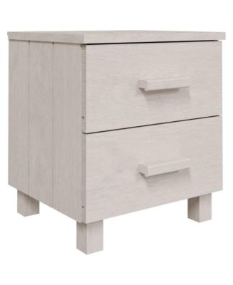 Bedside Cabinet HAMAR White 15.7"x13.8"x17.5" Solid Pinewood