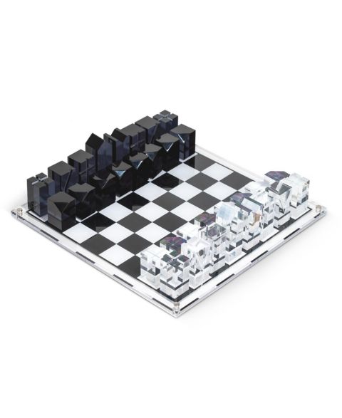 Детские игрушки Bey-Berk Dom 28-Piece Acrylic Chess Set, Ages 8+