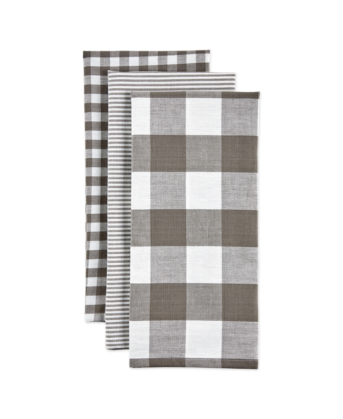 Design Imports Gingham Check Kitchen Collection, Gray, Dishtowel Set In Gray