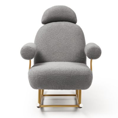 Modern Sherpa Fabric Rocking Chair for Nursery/Kids