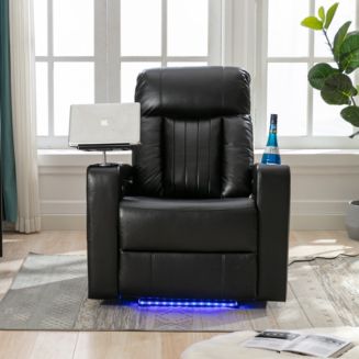 Premium Power Recliner With Storage Arms, Cup Holders, Swivel Tray ...