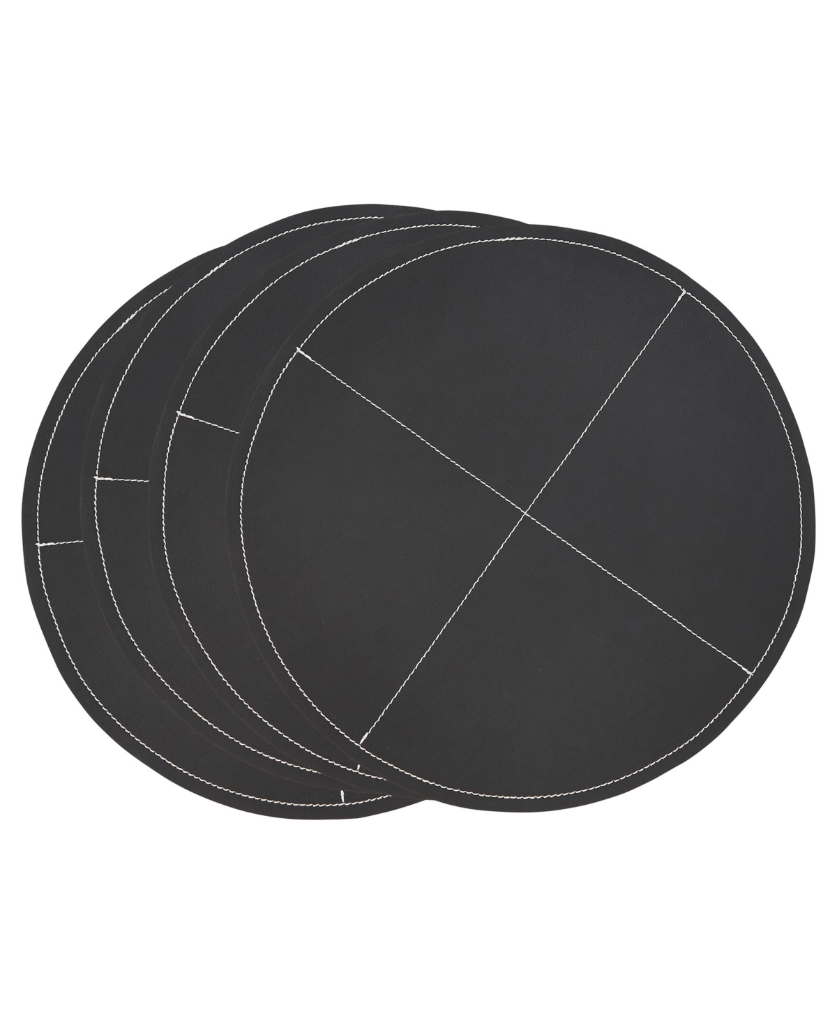 Saro Lifestyle Pu Leather Luxe Placemat Set Of 4,15"x15" In Slate