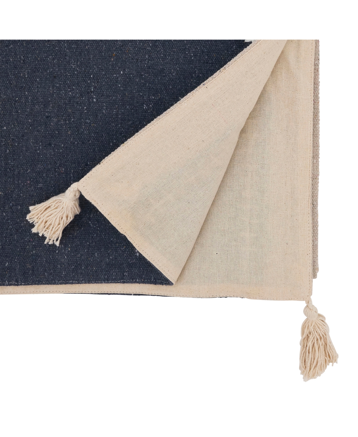 Saro Lifestyle Whipstitched Border Design Table Runner, 16"x72" In Gray