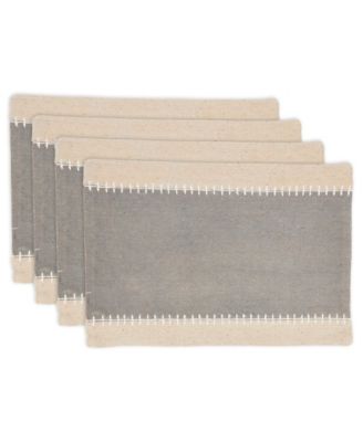 Whipstitched Border Design Placemat Set of 4, 14"x20"