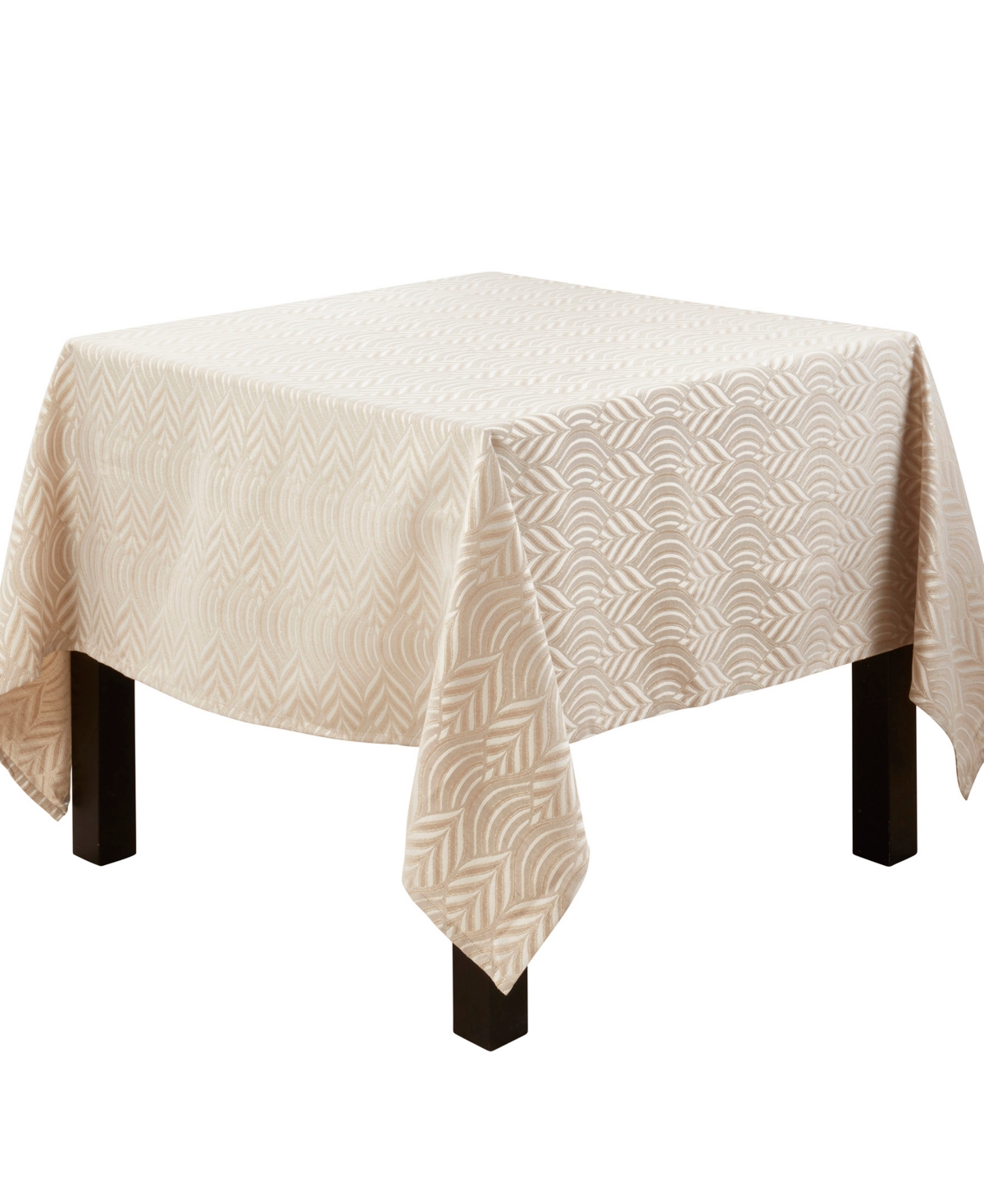 Saro Lifestyle Exquisite Jacquard Design Tablecloth, 72"x72" In Neutral