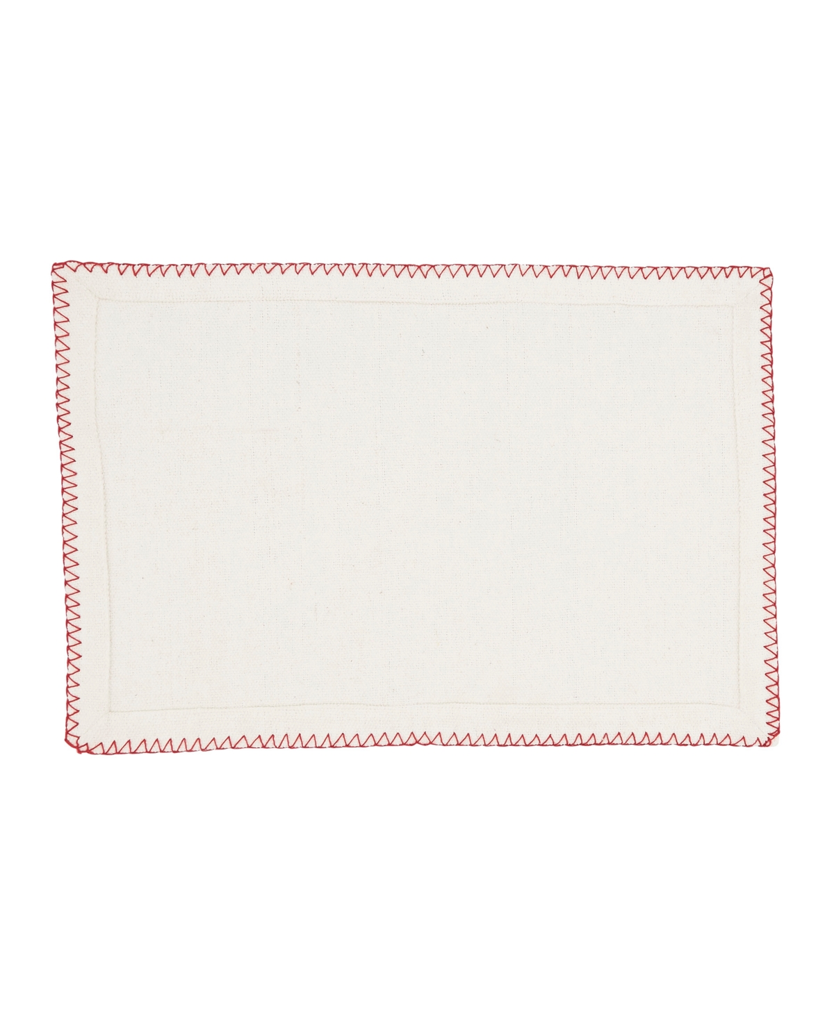 Saro Lifestyle Celena Collection Whip Stitched Design Cotton Placemat Set Of 12, 13"x19" In White,red