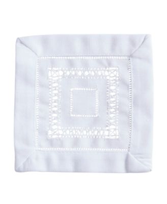 Traditional Hemstitch Cocktail Napkin Set of 12 6"x6"