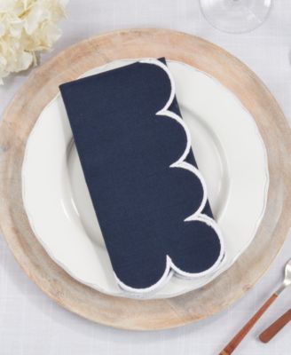 Scalloped Hem Napkin Set of 4,20"x20"