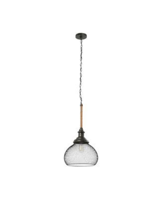 Martha - Woven Metal and Natural Rope Ceiling Light Black