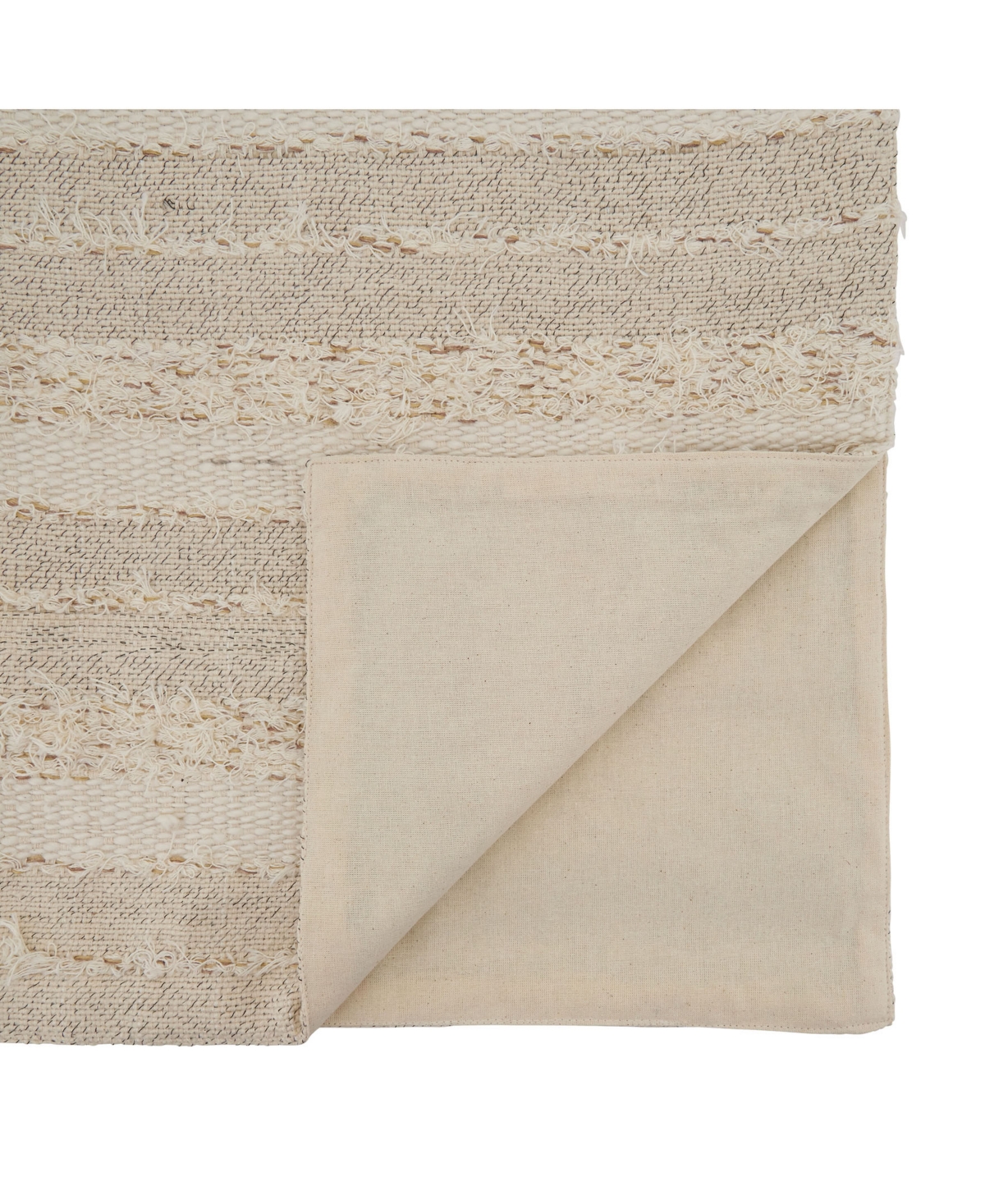 Saro Lifestyle Fringe Stripe Design Table Runner, 16"x90" In Ivory