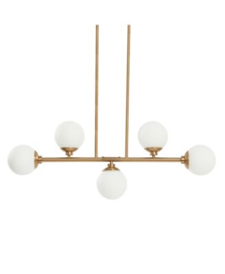 Lorne - Metal and Frosted Glass 5-Light Chandelier Brushed Gold