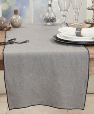 Stonewashed Stitched Edge Table Runner, 16"x72"