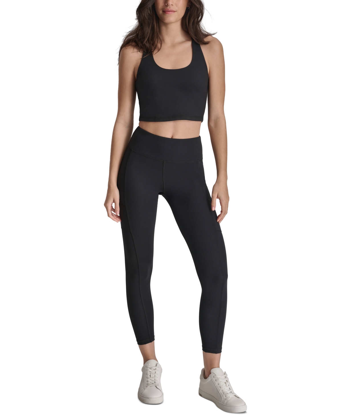 Dkny Women's High-waisted 7/8 Cargo Leggings In Black