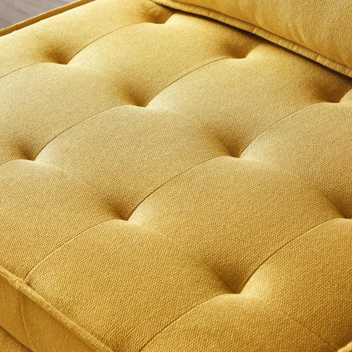 Streamdale Furniture Multipurpose Linen Fabric Ottoman Lazy Sofa Pulling Out Sofa Bed - Yellow