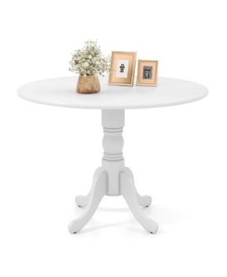 4-Person Dining Table Wooden Kitchen Table with Solid Rubber Wood Frame for Kitchen