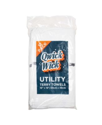Qwick Wick Cotton Bar Mop Towels, 16"x19", Set of 12
