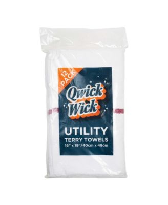 Qwick Wick Cotton Bar Mop Towels, 16"x19", Set of 12