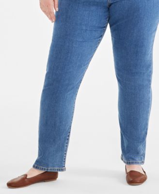 Plus Size High-Rise Straight-Leg Jeans
