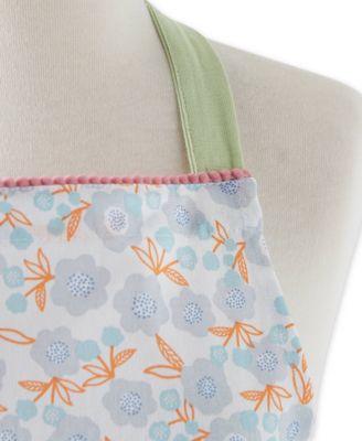 Women's Spring Summer Apron Collection Adjustable, Two Large Pockets Extra Long Ties, One Size Fits Most, Blue Blossom