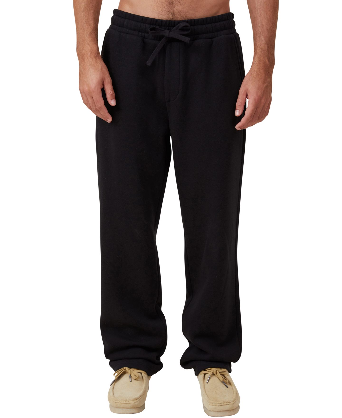 Мужские брюки COTTON ON Relaxed Track Pants, цвет: Чёрный — фото 1