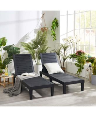 Adjustable & Waterproof Outdoor Patio Chaise Lounge Chairs - Set of 2